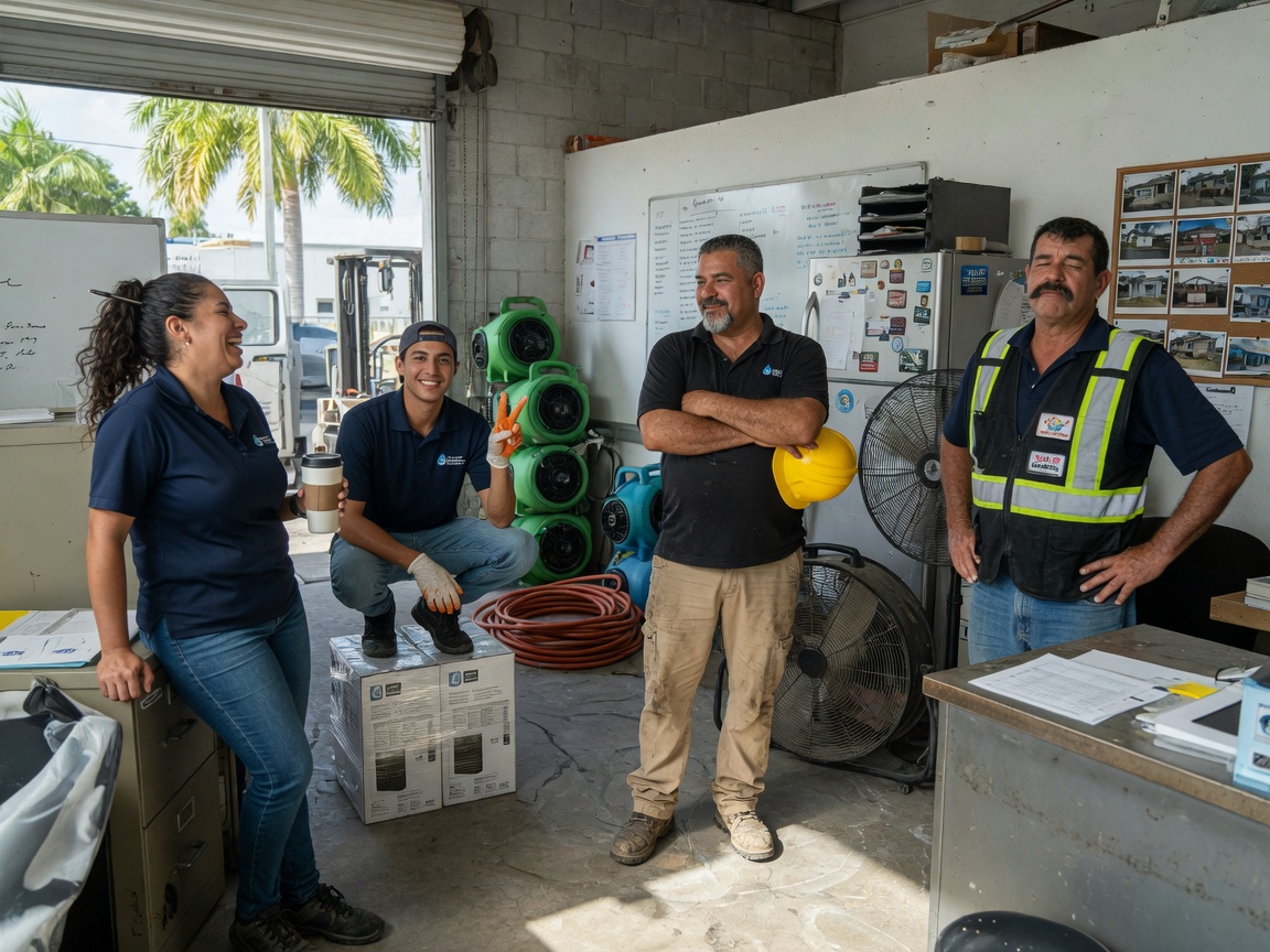 The Coral Springs Water Damage Pros team at work in Coral Springs