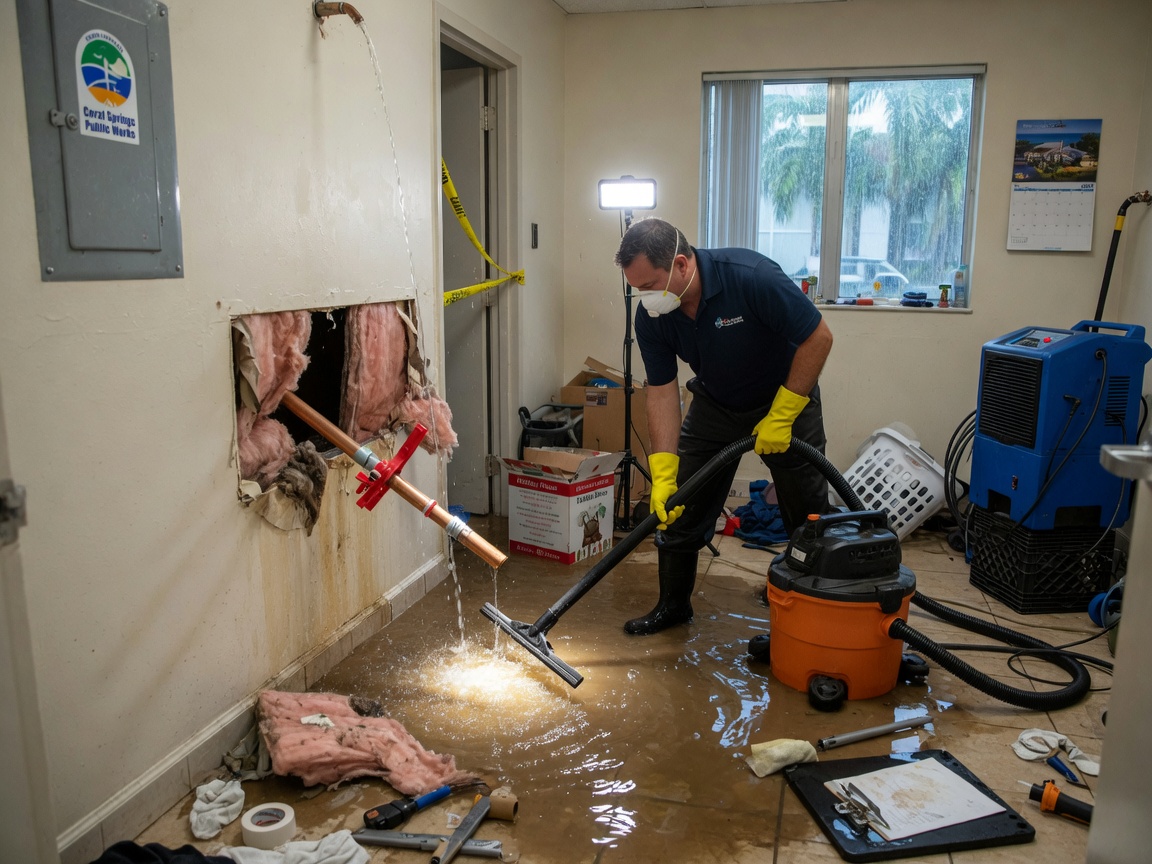 Burst Pipe Cleanup in Coral Springs
